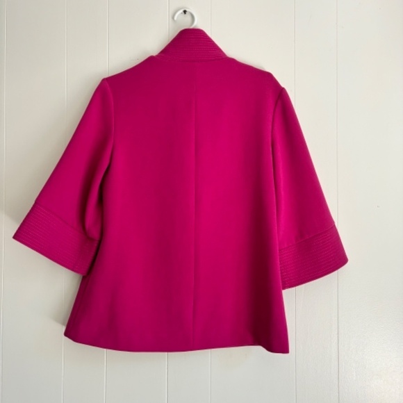 Kensie 3/4 sleeve full zip vibrant pink jacket with pockets size small - Picture 2 of 16
